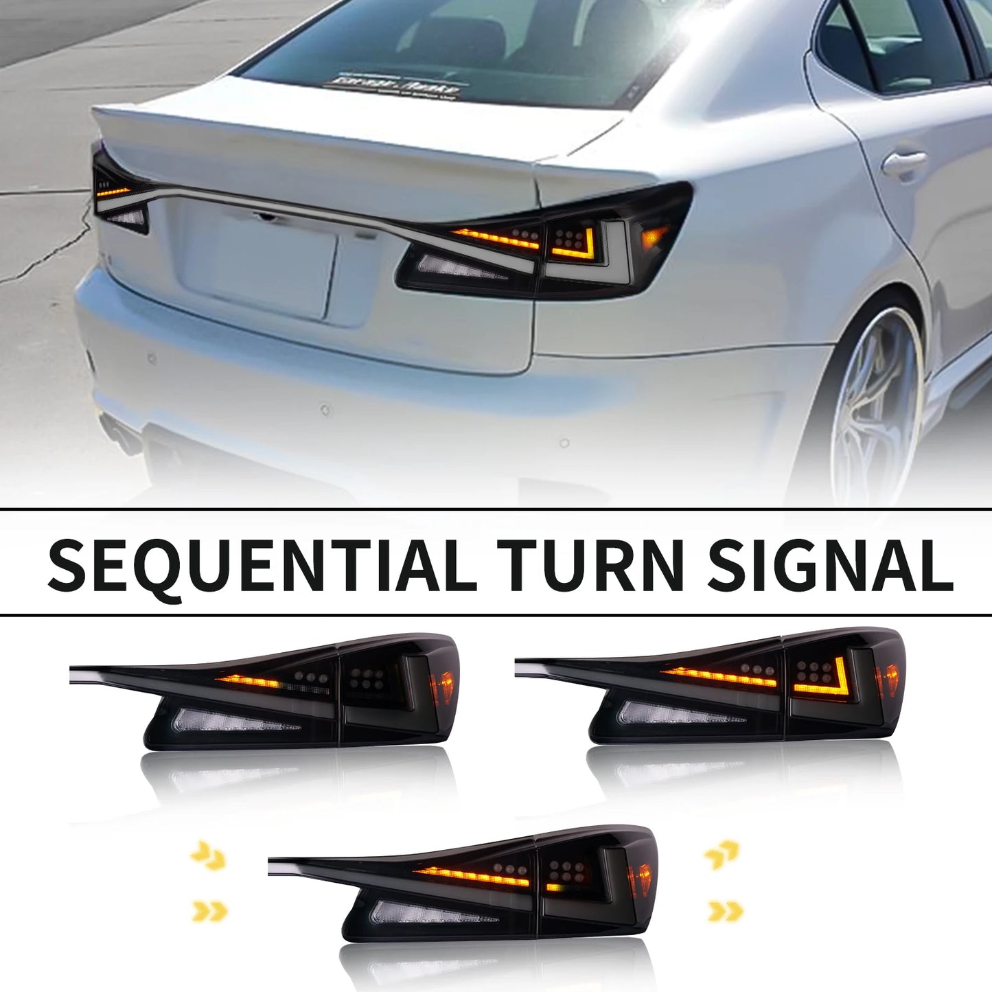 Archaic Modified LED Rear Lamp IS250 IS350 ISF Sequential Turning Signal with Trunk Light For Lexus IS250 Taillights 2006-2012