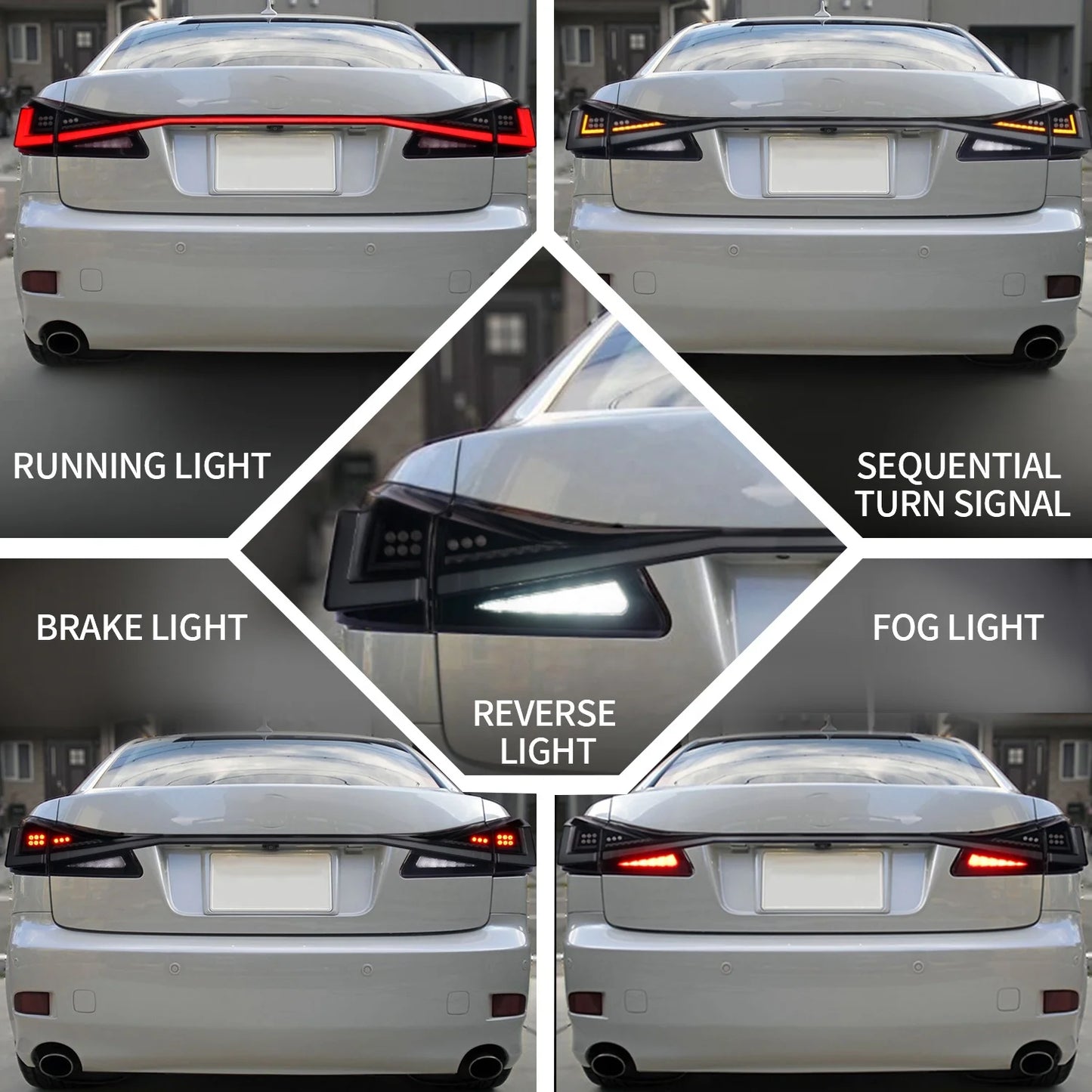 Archaic Modified LED Rear Lamp IS250 IS350 ISF Sequential Turning Signal with Trunk Light For Lexus IS250 Taillights 2006-2012