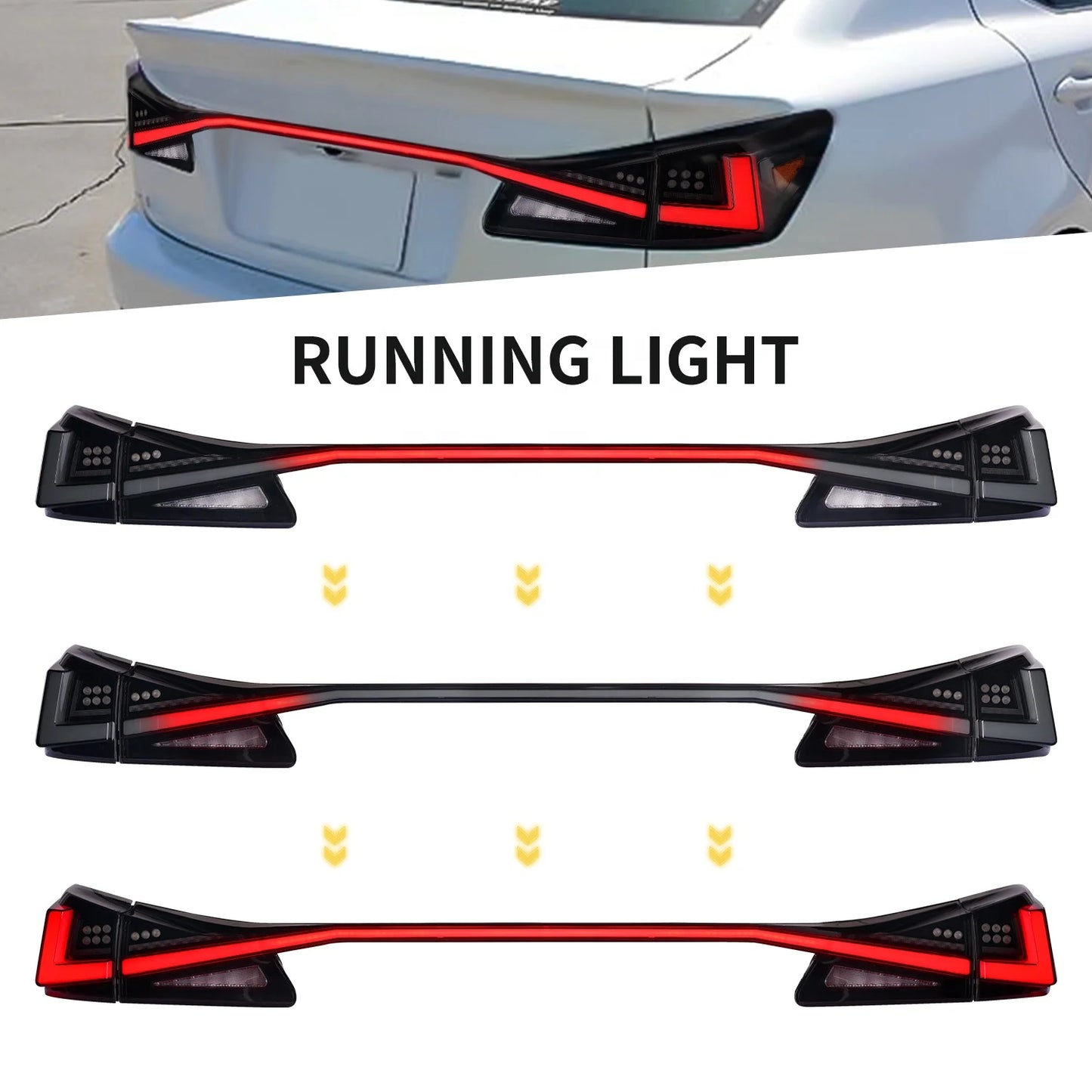 Archaic Modified LED Rear Lamp IS250 IS350 ISF Sequential Turning Signal with Trunk Light For Lexus IS250 Taillights 2006-2012