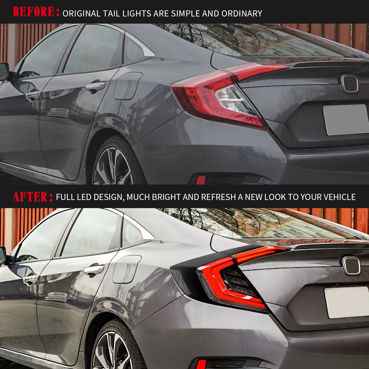 Archaic Tail Lights für  10th Gen 2016-2020 Sedan Full LED Tail Lamp mit Sequential Turn Signal Parking Light