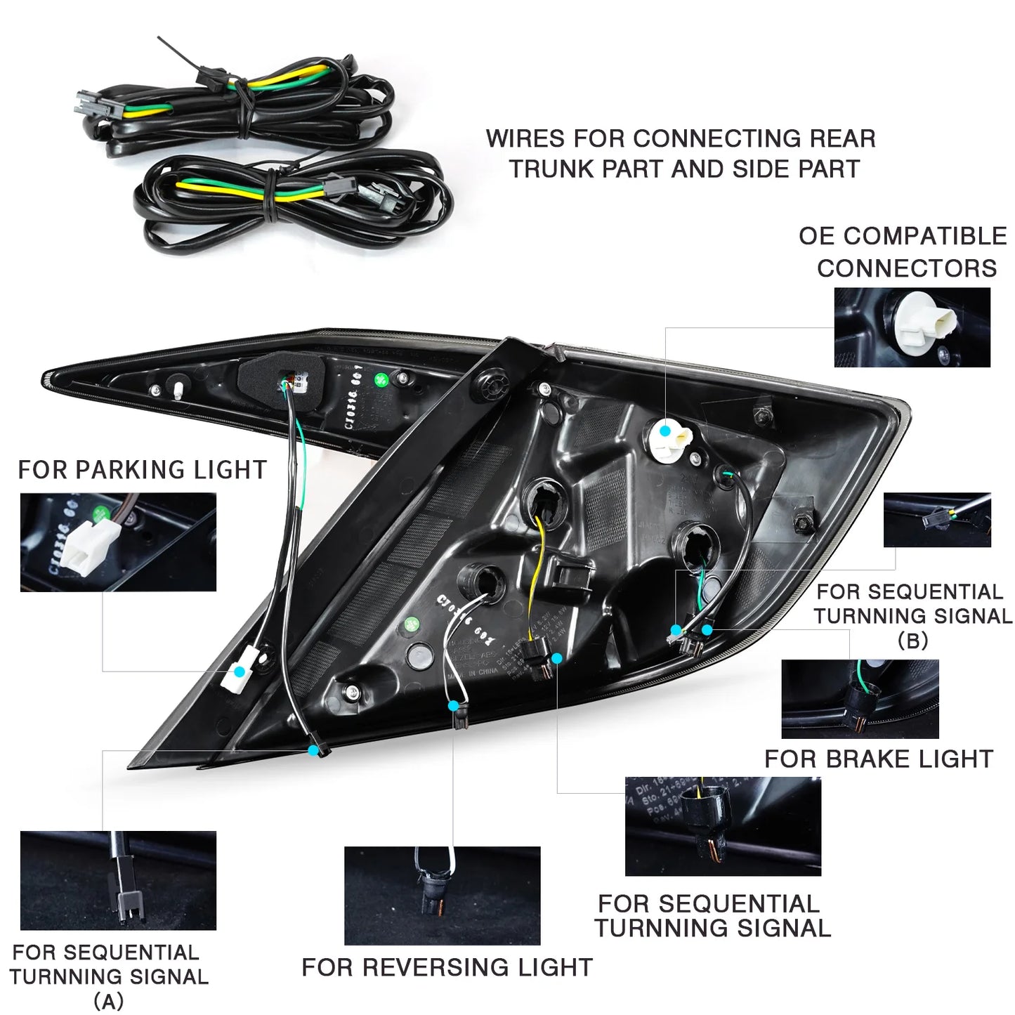 Archaic Tail Lights für  10th Gen 2016-2020 Sedan Full LED Tail Lamp mit Sequential Turn Signal Parking Light