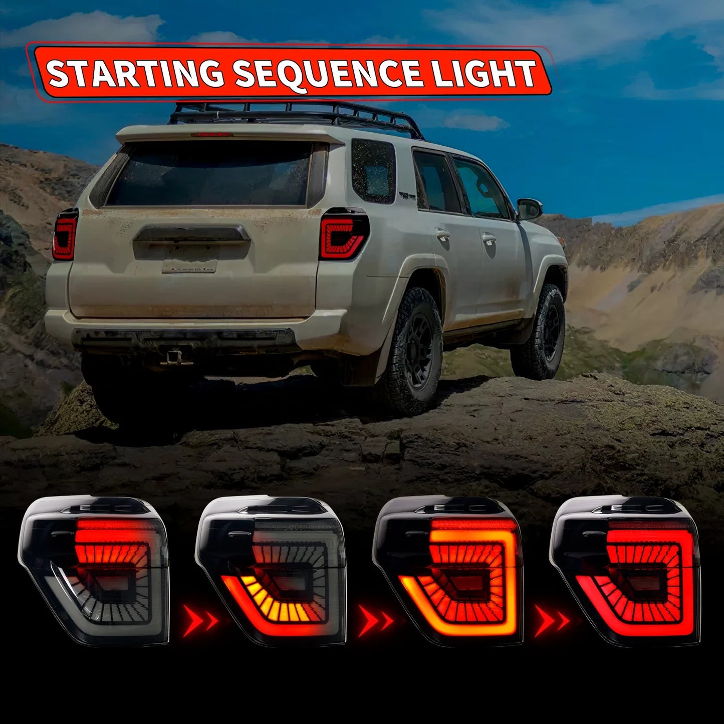 Archaic car lamp 2014-2021 Taillight For  4runner tail lights with sequentital turning signal For 4Runner rear light