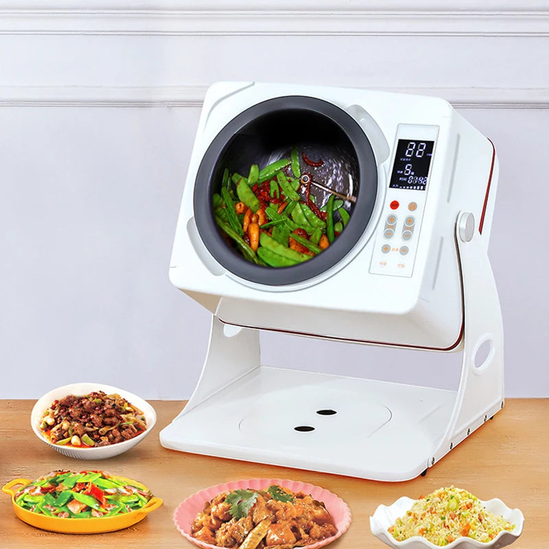 Automatic Drum Cooking Machine 2500W Household Multi-Function Intelligent Stir Frying Cooking Pot Robot Non-stick Cookware