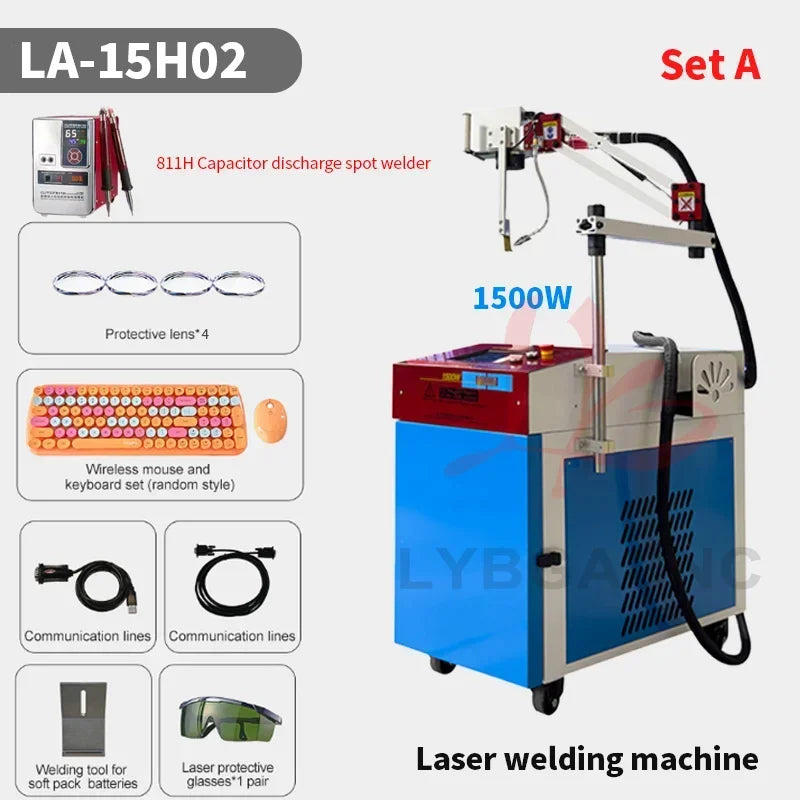 Automotive Lithium Battery Welding Laser Welder Machine Spot Soldering Handheld Cantilever Pressure Equipment 220V 1500W