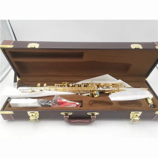B Flat Soprano Saxophone Musical Instruments Sax Brass Silver Plated With Case Professional