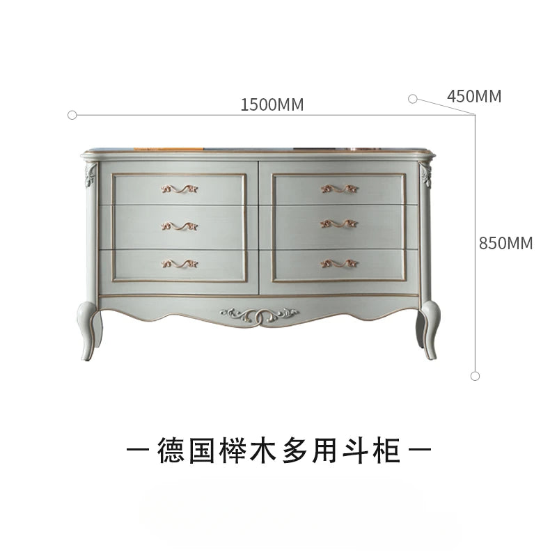 Beech chest drawer living room European solid wood decorative cabinet removable storage cabinet