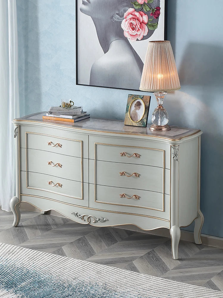 Beech chest drawer living room European solid wood decorative cabinet removable storage cabinet