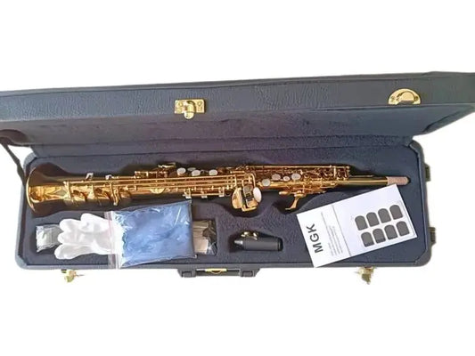 Best Quality Japan Brand Soprano Saxophone YSS 82Z Gold Soprano Straight B-Flat Sax Professional Musical Instruments Mouthpiece