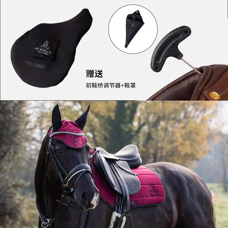 Botticelli English obstacle saddle Cowhide saddle Comfortable, safe and adjustable horse riding saddle Equestrian equipment