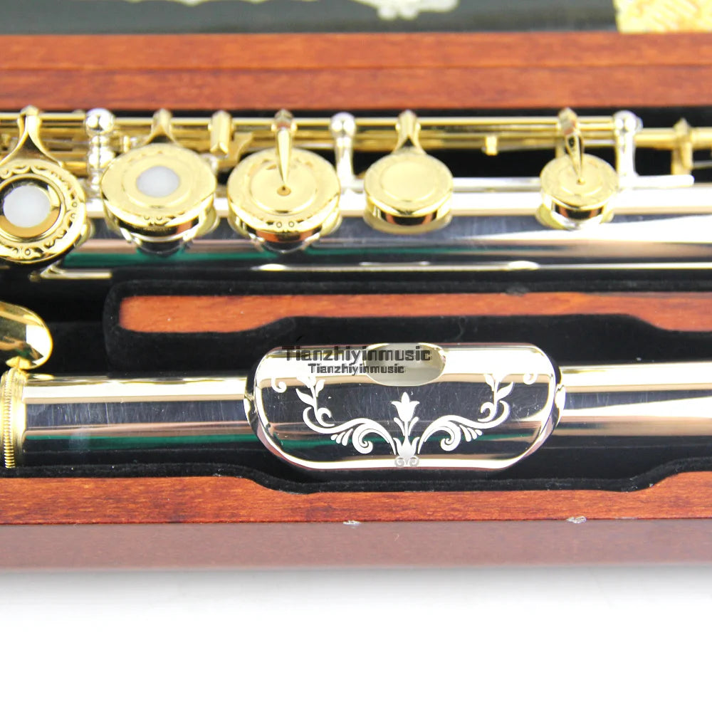 Brand New  Cupronickel Flute 16 Close Hole Silver Plated with Case Flute