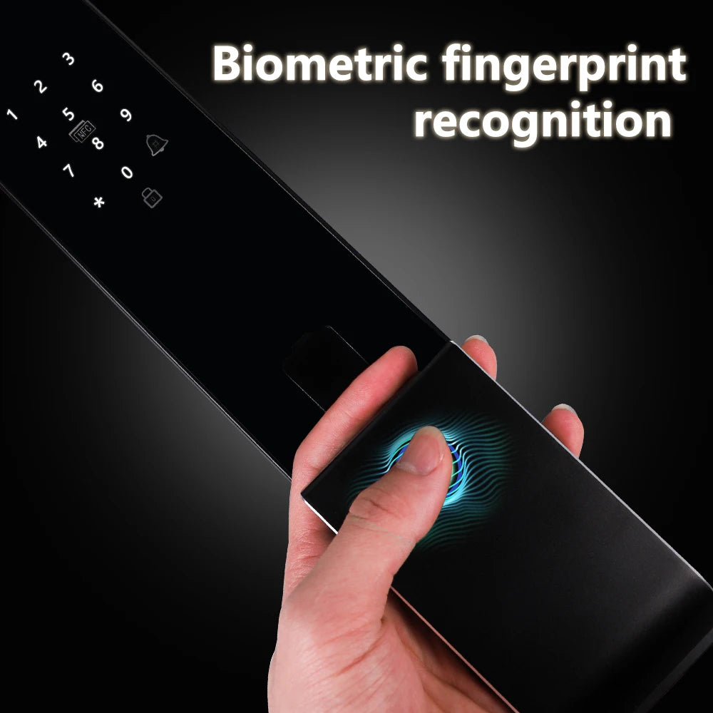 Brazil Type Doors Tuya APP Smart 3D Facial Recognition Fingerprint Biometric Smart Door Lock Electronic Intelligence Door Locks