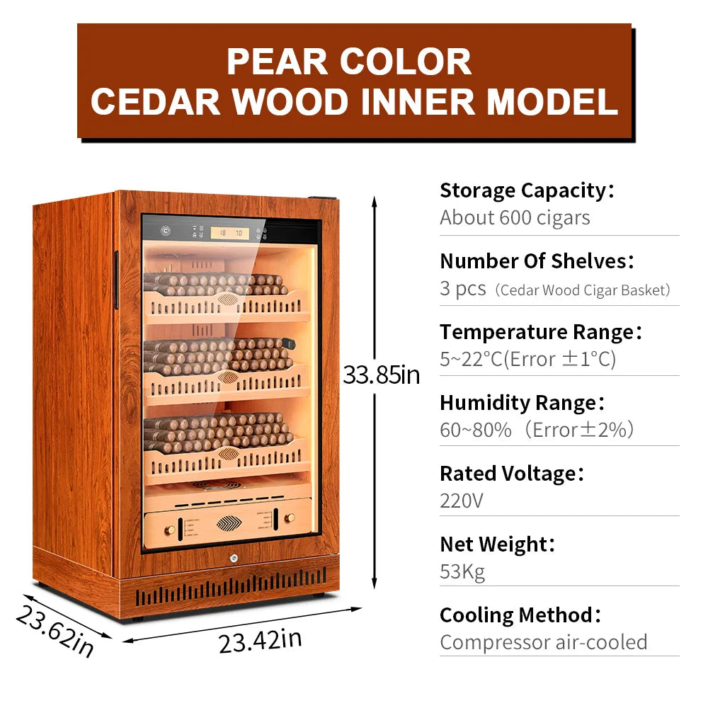 CIGARLOONG Cigar Cabinet Constant Control Temperature and Humidity Cedar Wood Inner Aviation Aluminum Humidor Energy Saving 46C