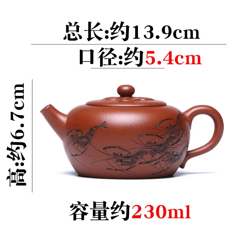 Canghu Tianxia Yixing Purple Clay Pot Original Mine Red Skin Dragon Tea Set Pure Handcarved Ruyi Jiushun