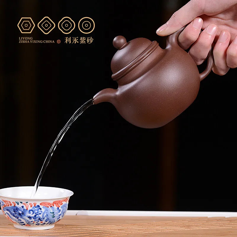 Centennial Liyong Purple Clay Pot Yixing Pure Handmade Famous Teapot Household Kung Fu Tea Set Raw Ore Purple Clay Fortune Rolli