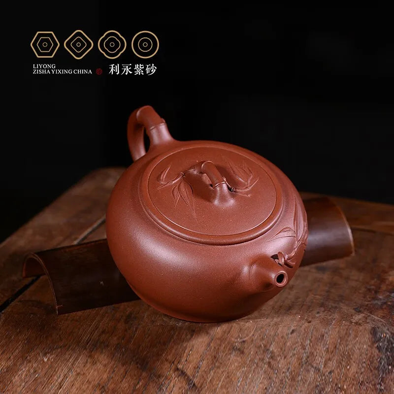 Centennial Liyong Purple Clay Pot Yixing Purple Sand Famous Pure Handmade Gift Teapot Tea Set Raw Ore High Quality Plain Cement