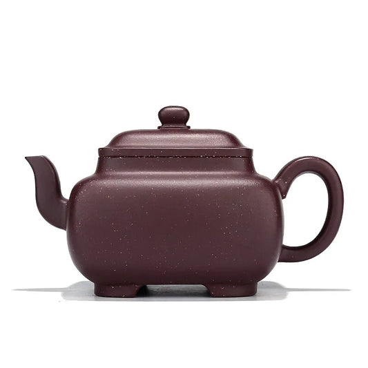 Centennial Liyong Purple Clay Teapot Handmade Famous Teapot Yixing Zisha Kung Fu Tea Set Gift Square Pot Cornerstone 340cc