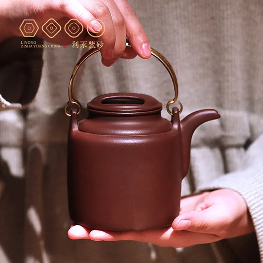 Centennial Liyong [Replica] Yixing Famous Teapot Pure Handmade Kung Fu Tea Set Teapot Raw Ore Purple Clay Clay Tea Pot 490cc Pur