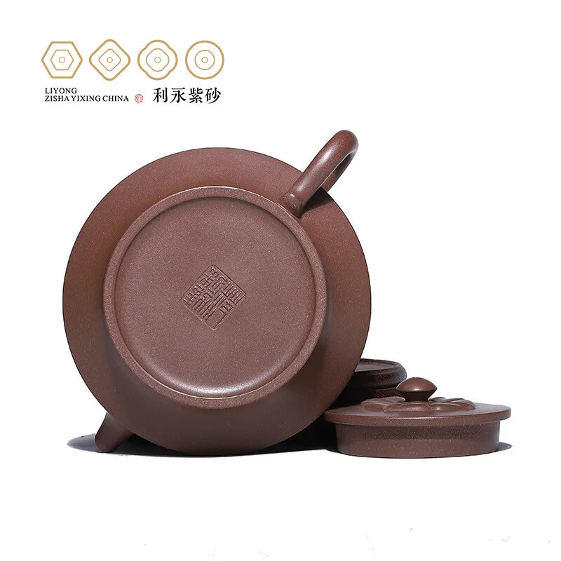 Centennial Liyong Yixing Famous Fan Caiqin Pure Handmade Purple Clay Pot Raw Ore Old Segment Mud Heling Pot Kung Fu Tea Set Teap