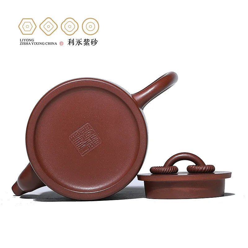 Centennial Liyong Yixing Famous Fan Caiqin Pure Handmade Purple Clay Pot Raw Ore Purple Clay Double Circle Pot Kung Fu Tea Set T