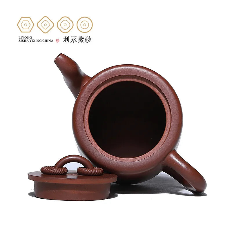 Centennial Liyong Yixing Famous Fan Caiqin Pure Handmade Purple Clay Pot Raw Ore Purple Clay Double Circle Pot Kung Fu Tea Set T