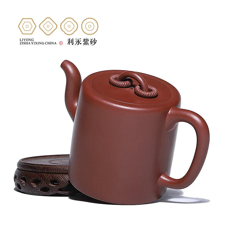 Centennial Liyong Yixing Famous Fan Caiqin Pure Handmade Purple Clay Pot Raw Ore Purple Clay Double Circle Pot Kung Fu Tea Set T