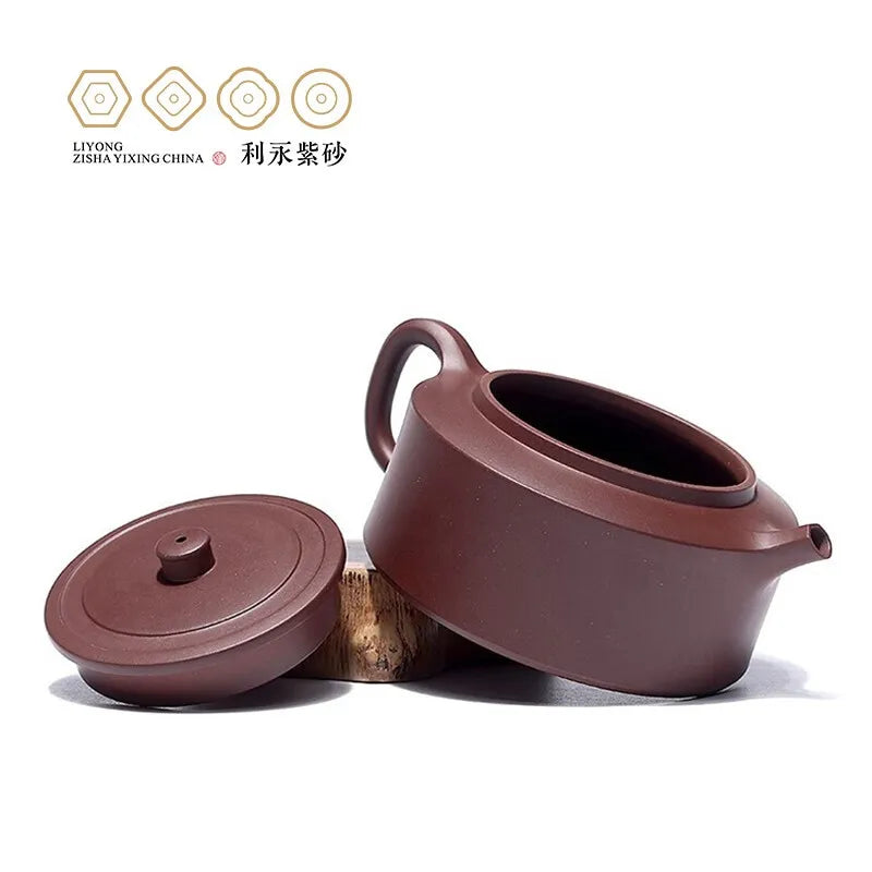 Centennial Liyong Yixing Famous Feng Juan Pure Handmade Teapot Raw Ore Purple Clay Zhou Pan Tea Pot Kung Fu Tea Set Teapot 350cc
