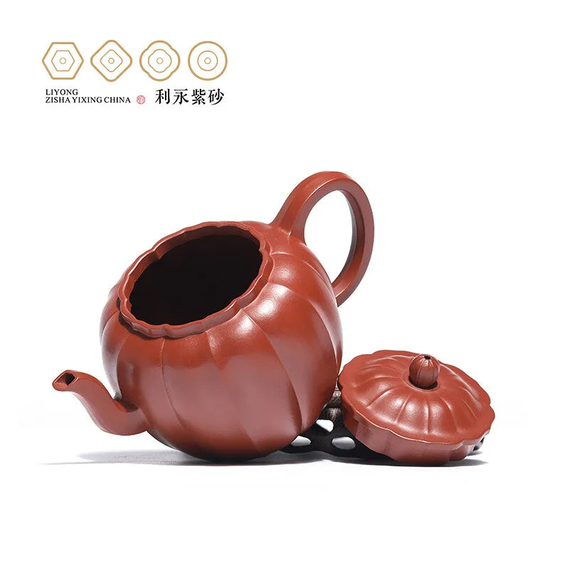 Centennial Liyong Yixing Famous Pure Handmade Purple Clay Pot Original Yixing Clay Ming-Style Rhombus Pot Kung Fu Tea Set Tendon