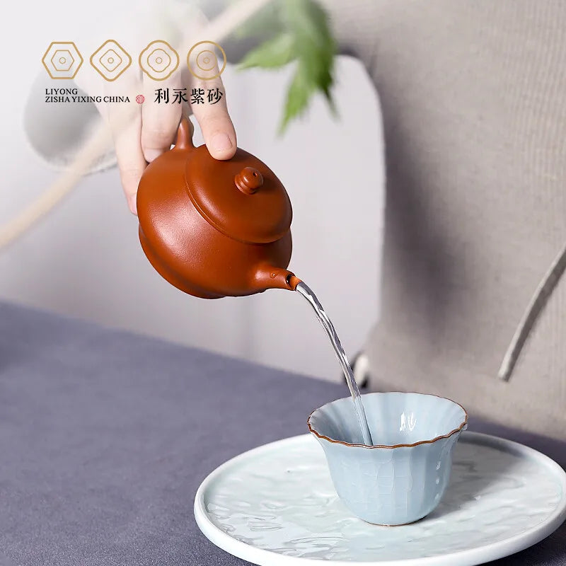 Centennial Liyong Yixing Famous Pure Handmade Purple Clay Pot Original Yixing Clay Xqiao Pot Kung Fu Tea Set Teapot 120cc Cinnab