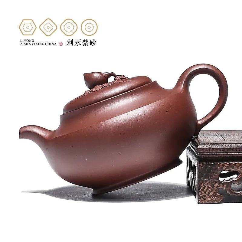 Centennial Liyong Yixing Famous Pure Handmade Purple Clay Pot Raw Ore Bottom Trough Clear Bowl Peach Pot Kung Fu Tea Set Teapot