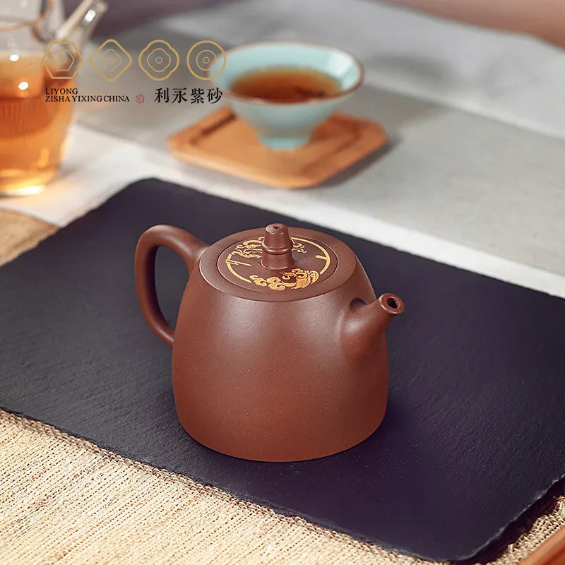 Centennial Liyong Yixing Famous Pure Handmade Purple Clay Pot Raw Ore Bottom Trough Clear Kung Fu Tea Set Teapot Prosperity Brou
