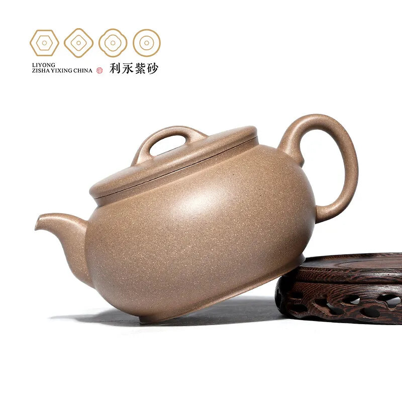 Centennial Liyong Yixing Famous Pure Handmade Purple Clay Pot Raw Ore Green Segment Mud Plain Han WA Pot Kung Fu Tea Set Teapot