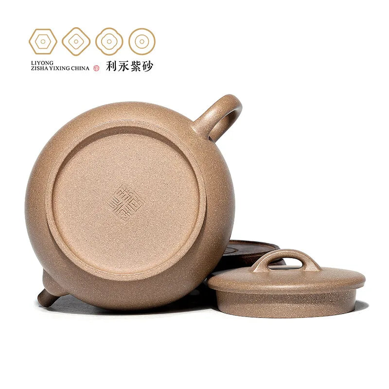 Centennial Liyong Yixing Famous Pure Handmade Purple Clay Pot Raw Ore Green Segment Mud Plain Han WA Pot Kung Fu Tea Set Teapot