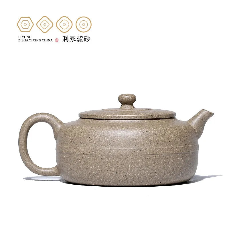 Centennial Liyong Yixing Famous Pure Handmade Purple Clay Pot Raw Ore Jade Belt round Bead Pot Kung Fu Tea Set Teapot