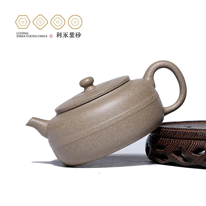 Centennial Liyong Yixing Famous Pure Handmade Purple Clay Pot Raw Ore Jade Belt round Bead Pot Kung Fu Tea Set Teapot