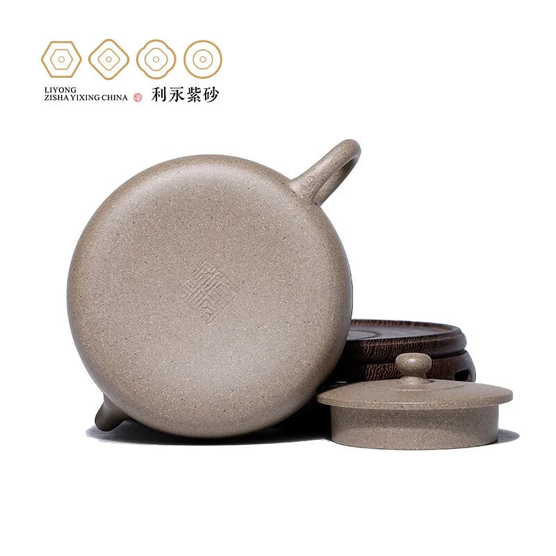 Centennial Liyong Yixing Famous Pure Handmade Purple Clay Pot Raw Ore Jade Belt round Bead Pot Kung Fu Tea Set Teapot