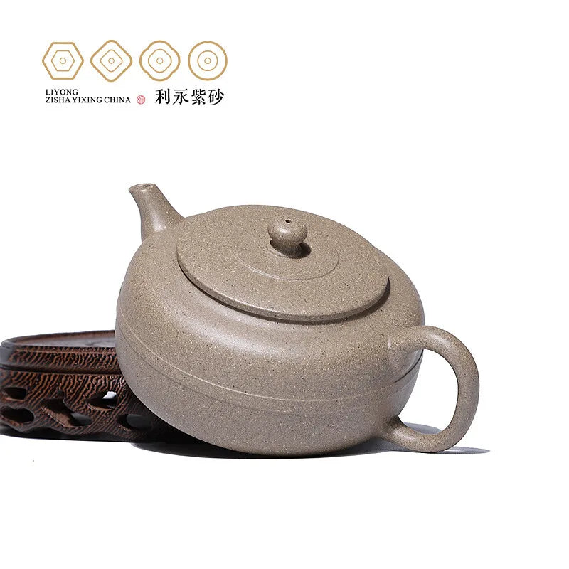 Centennial Liyong Yixing Famous Pure Handmade Purple Clay Pot Raw Ore Jade Belt round Bead Pot Kung Fu Tea Set Teapot