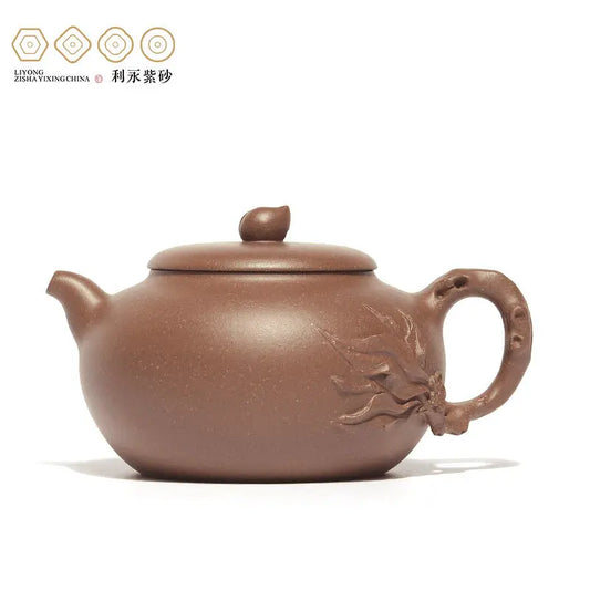 Centennial Liyong Yixing Famous Pure Handmade Purple Clay Pot Raw Ore Old Segment Mud Peach Pot Kung Fu Tea Set Teapot 190cc