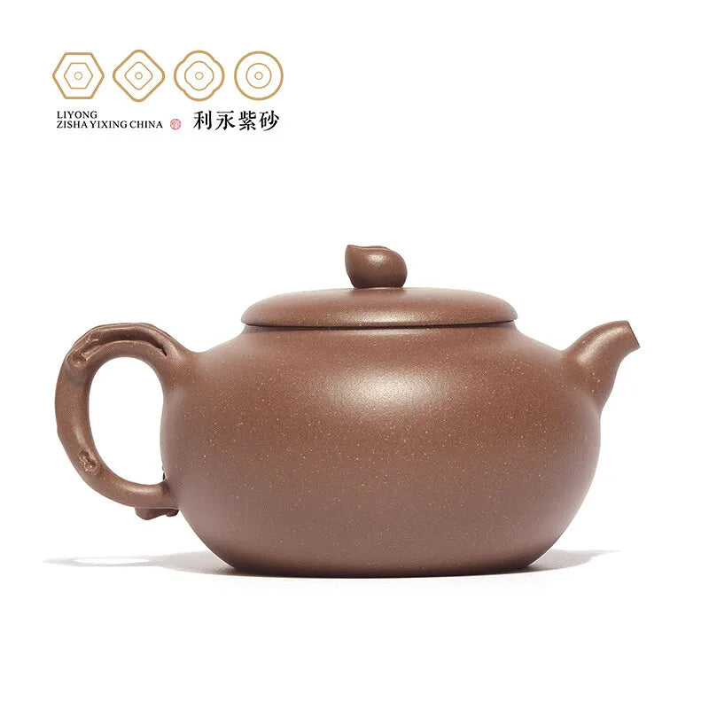 Centennial Liyong Yixing Famous Pure Handmade Purple Clay Pot Raw Ore Old Segment Mud Peach Pot Kung Fu Tea Set Teapot 190cc