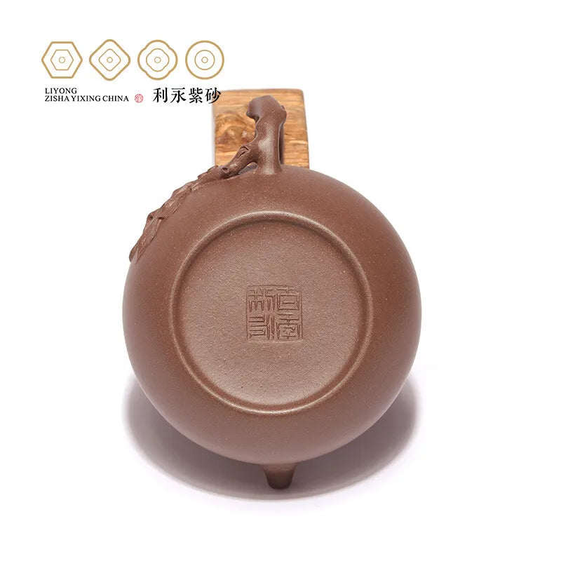 Centennial Liyong Yixing Famous Pure Handmade Purple Clay Pot Raw Ore Old Segment Mud Peach Pot Kung Fu Tea Set Teapot 190cc