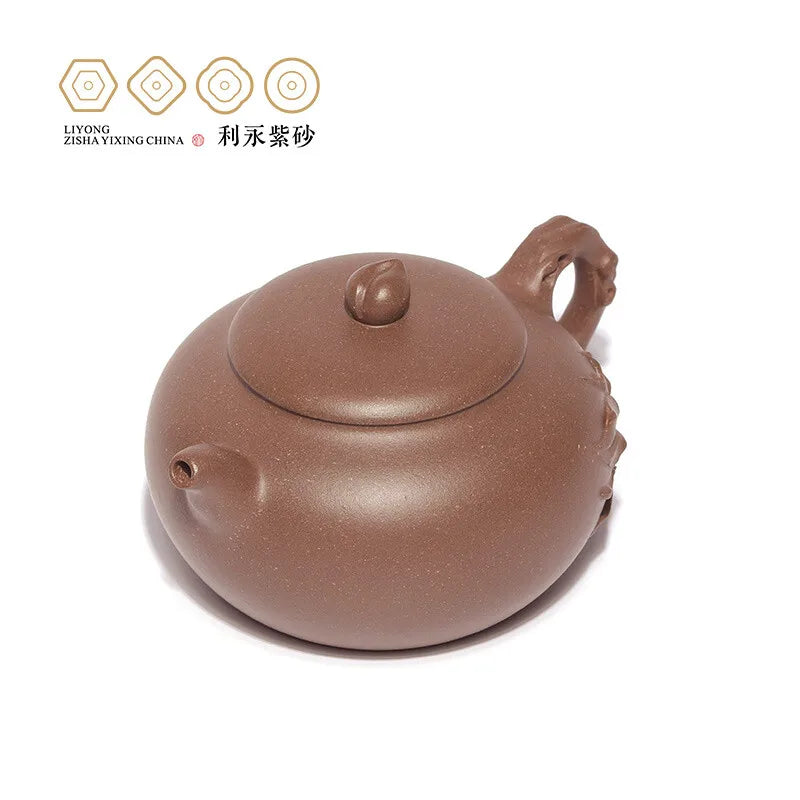 Centennial Liyong Yixing Famous Pure Handmade Purple Clay Pot Raw Ore Old Segment Mud Peach Pot Kung Fu Tea Set Teapot 190cc