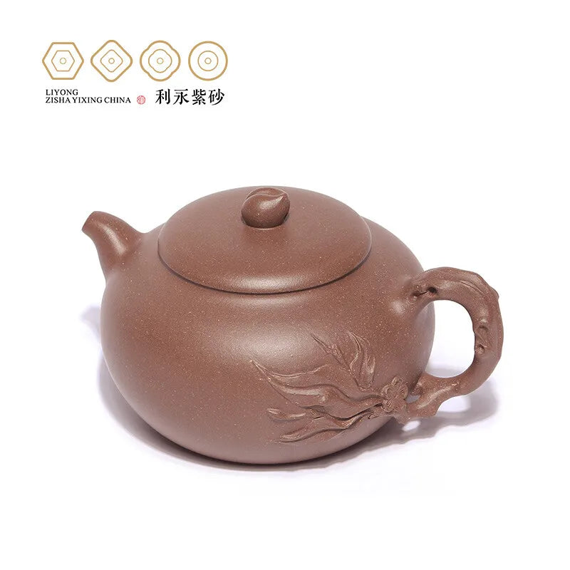 Centennial Liyong Yixing Famous Pure Handmade Purple Clay Pot Raw Ore Old Segment Mud Peach Pot Kung Fu Tea Set Teapot 190cc