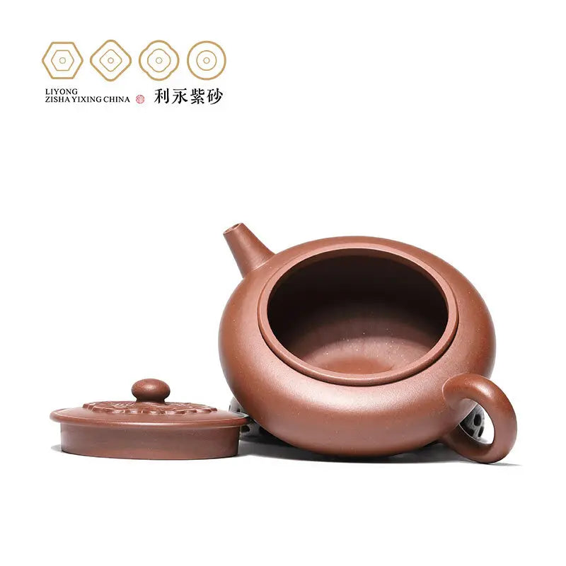 Centennial Liyong Yixing Famous Pure Handmade Purple Clay Pot Raw Ore Plain Cement Xiangyun Pot Kung Fu Tea Set Teapot 385cc