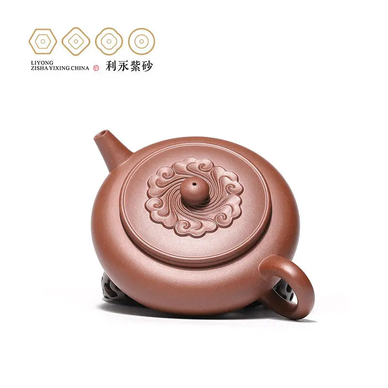 Centennial Liyong Yixing Famous Pure Handmade Purple Clay Pot Raw Ore Plain Cement Xiangyun Pot Kung Fu Tea Set Teapot 385cc