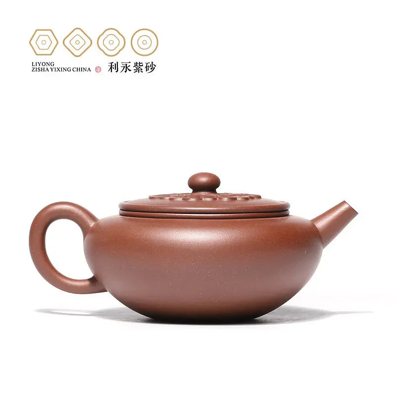 Centennial Liyong Yixing Famous Pure Handmade Purple Clay Pot Raw Ore Plain Cement Xiangyun Pot Kung Fu Tea Set Teapot 385cc