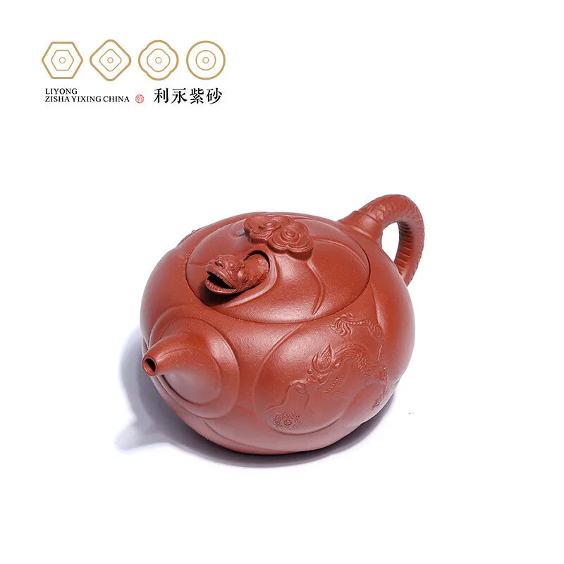 Centennial Liyong Yixing Famous Pure Handmade Purple Clay Pot Raw Ore Purple Clay Fish and Dragon 2022 Kung Fu Tea Set Teapot 30