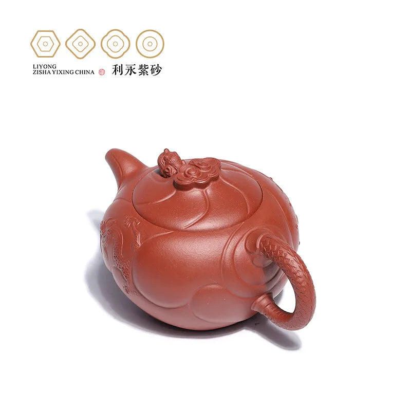 Centennial Liyong Yixing Famous Pure Handmade Purple Clay Pot Raw Ore Purple Clay Fish and Dragon 2022 Kung Fu Tea Set Teapot 30