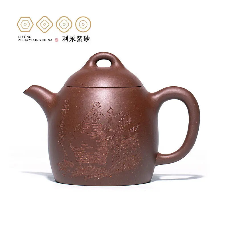 Centennial Liyong Yixing Famous Pure Handmade Purple Clay Pot Raw Ore Purple Clay Han Tang Qin Quan Pot Kung Fu Tea Set Teapot 5