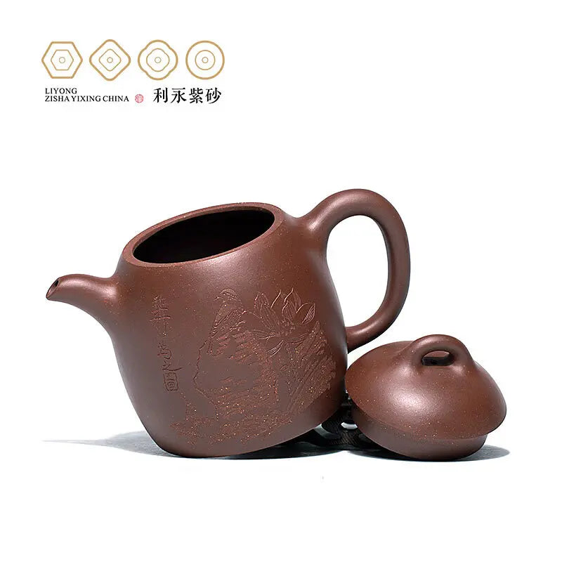 Centennial Liyong Yixing Famous Pure Handmade Purple Clay Pot Raw Ore Purple Clay Han Tang Qin Quan Pot Kung Fu Tea Set Teapot 5
