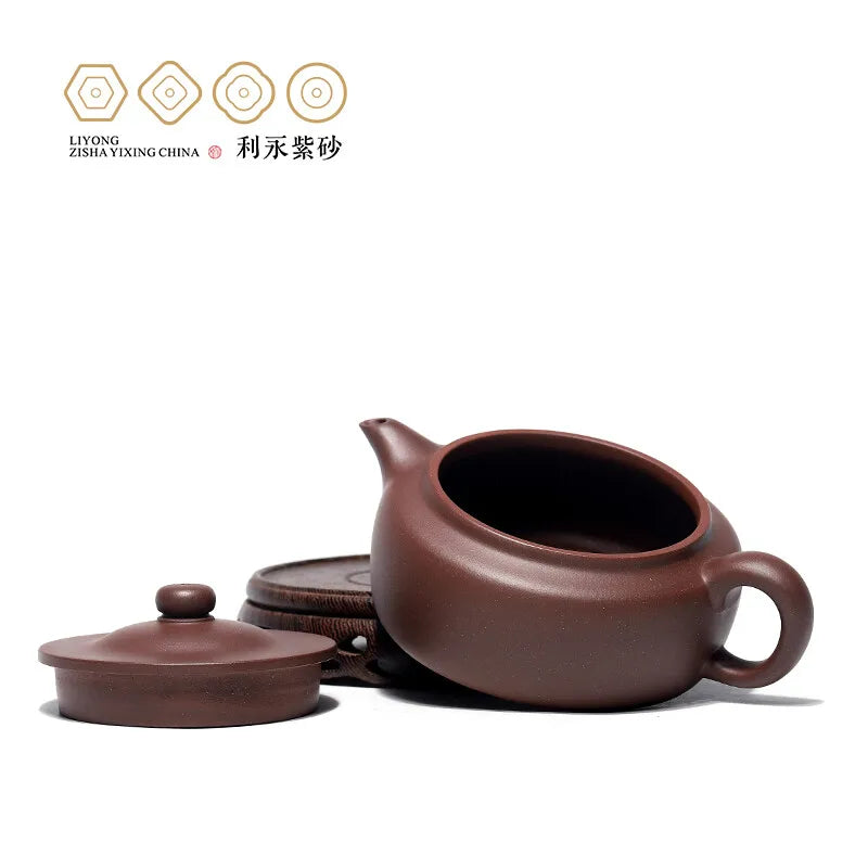 Centennial Liyong Yixing Famous Pure Handmade Purple Clay Pot Raw Ore Purple Clay Hermit Pot Kung Fu Tea Set Teapot 200cc