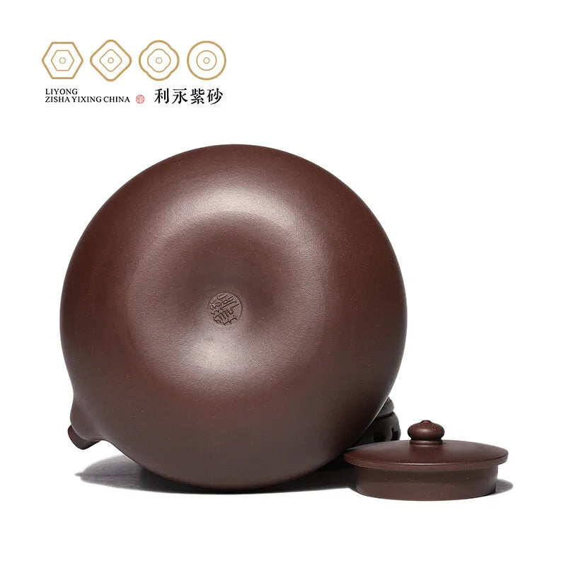 Centennial Liyong Yixing Famous Pure Handmade Purple Clay Pot Raw Ore Purple Clay Long Loop-Handled Teapot Kung Fu Tea Set Teapo